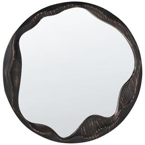 Zrcadlo LANGON 60 cm 60 cm Borovicové dřevo Tmavě hnědá