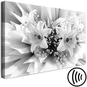 Obraz Abstraktní kytice lilii (1 díl) - Černobílý odstín květin