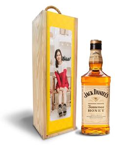 Sablio Dřevěná krabička s potiskem Jack Daniel's honey