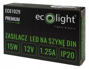 BERGE Napájení na DIN lištu - 12V 15W 0,88A pro IP20 PREMIUM LED pásek