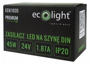 ECOLIGHT Napájení na DIN lištu - 24V 45W 1,87A pro IP20 PREMIUM LED pásek