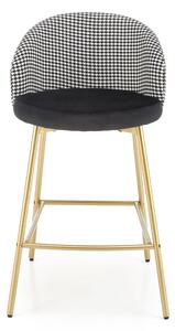 Barová židle SCH-113 černá/bílá/zlatá