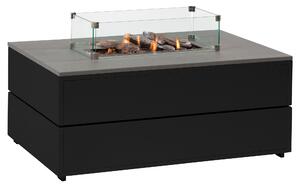 Stůl s plynovým ohništěm COSI- typ Cosipure 120 černý rám / deska šedá Exteriér | Ohniště