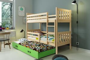 BMS Group Dětská patrová postel s přistýlkou CARINO 190x80 borovice Barva šuplíku: Bílá