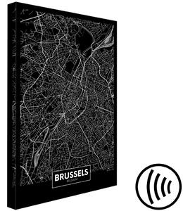 Obraz Tmavá mapa Bruselu (1 díl) vertikální