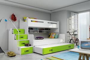 BMS Group Dětská postel Max 3 s přistýlkou - zelená