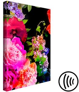 Obraz Síla přírody - intenzivní barvy květin a rostlin na černém pozadí