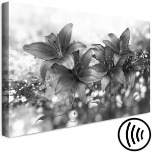 Obraz Kouzlo květů (1 díl) - Elegance v černo-bílých barvách