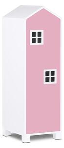 Vingo Dětská skříň domeček, růžová - 126 cm