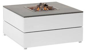 Stůl s plynovým ohništěm COSI- typ Cosipure 100 bílý rám / deska šedá Exteriér | Ohniště