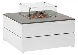 Stůl s plynovým ohništěm COSI- typ Cosipure 100 bílý rám / deska šedá