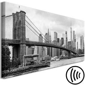 Obraz Cesta na Manhattan (1-dílný) úzký, černobílý