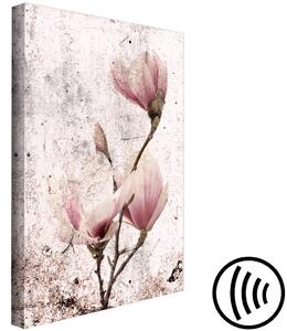 Obraz Květinné výhonky (1-dílný) - rustikální kompozice s magnóliemi na jaře