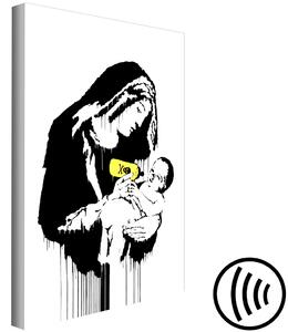 Obraz Toxic Mary (1-dílný) - černobílý mural graffiti od Banksyho