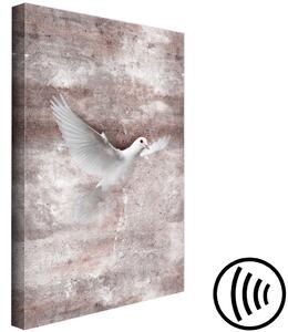 Obraz Holub míru (1-dílný) - motiv bílého ptáka na zdi