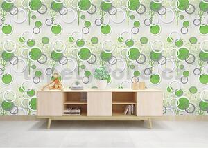 Samolepící tapety 45 cm x 10 m IMPOL TRADE 9451 zelené stromy s 3D kruhy samolepící tapety