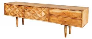 Přírodní dřevěný televizní stolek Alpine