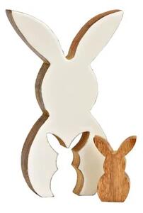 Dřevěný velikonoční zajíček HOPPYDUO sada 2 ks, 20 cm, bílý