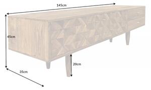 Přírodní dřevěný televizní stolek Alpine