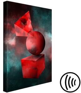 Obraz Kosmické tvary (1-dílný) - červená geometrická abstrakce