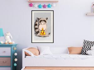 Plakát Lízající medvěd - barevná zábavná kompozice s zvířetem pro děti