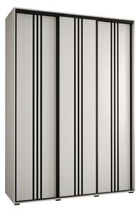 Šatní skříň YVONA 6 - 170/45 cm, bílá / černá