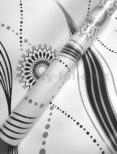 Samolepící fólie vlnovky s vločkami černo-bílé 45 cm x 10 m IMPOL TRADE 305 samolepící tapety