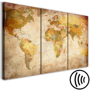 Obraz Retro mapa světa (3-dílný)