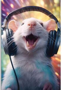 Obraz potkan se sluchátky