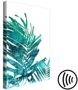 Obraz Magie zelené přírody (1-dílný) - palmy listy na bílém pozadí