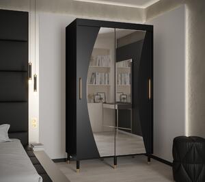 Šatní skříň Abi Calipso Wav Barva korpusu: Bílá, Rozměry: 250 cm, Dveře: Bílá + zrcadlo