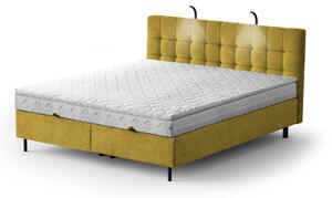 Čalouněná postel Monet 140 x 200, žlutá Aston
