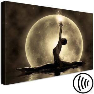 Obraz Dosažení hvězd - mystický motiv s baletkou na pozadí vody a měsíce