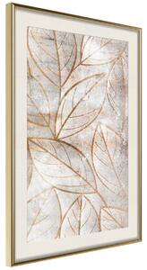 Artgeist Copper Leaves Velikosti (šířkaxvýška): 20x30, Finální vzhled: Černý rám s paspartou