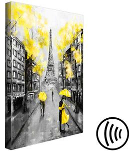 Obraz Pařížské rande (1-dílný) vertikální žlutý