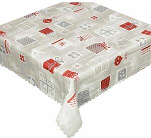 Forbyt Ubrus polyesterový OY Sváteční dárečky Velikost: 100 x 140 cm