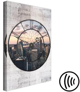 Obraz Městské hodiny (1-dílný) - městská krajina ve stylu Shabby Chic