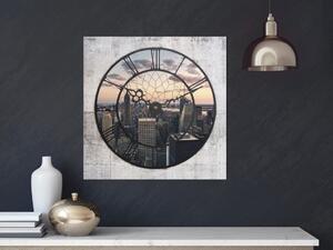 Obraz Čas na město (1-dílný) - městská krajina New Yorku ve vzhledu hodin