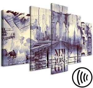 Obraz Koláž New York City (5 panelů) široká sépie