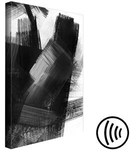 Obraz Zakrytí (1-dílný) - černobílá malířská abstrakce