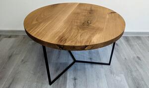 Konferenční stolek z dubového masivu BIGbro v industriálním designu