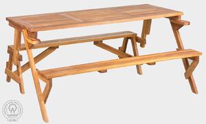 Fakopa MORENO - rozkládací lavice, skládací stůl z teaku