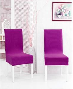 Napínací potah na židli s opěradlem - purpurový, 2 ks