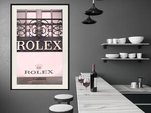 Plakát Rolex - název firmy se hodinkami na architektuře budovy s ornamenty
