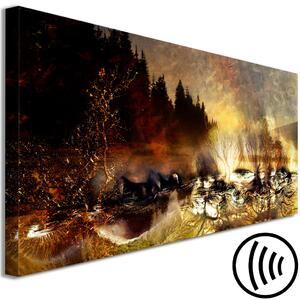 Obraz Malířská krajina (1-dílný) - abstraktní hra barev stromů