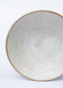 Keramika Koller Rustikální hluboký talíř bílý s hnědým okrajem 22cm