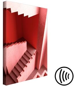 Obraz Schody v abstrakci (1-dílný) - geometrické tvary v červené barvě