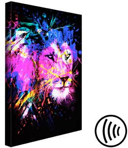 Obraz Barevný lev - abstraktní barevné zvířecí hlava na černém pozadí