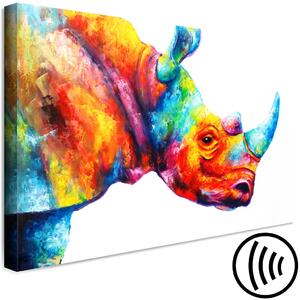 Obraz Duhový nosorožec (1-dílný) široký