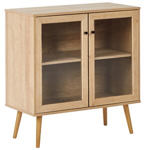 Prosklená komoda ALBANY 80 cm Světle hnědá